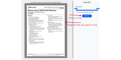 Select the area you want to trim with provide options, click Start to crop the pages.